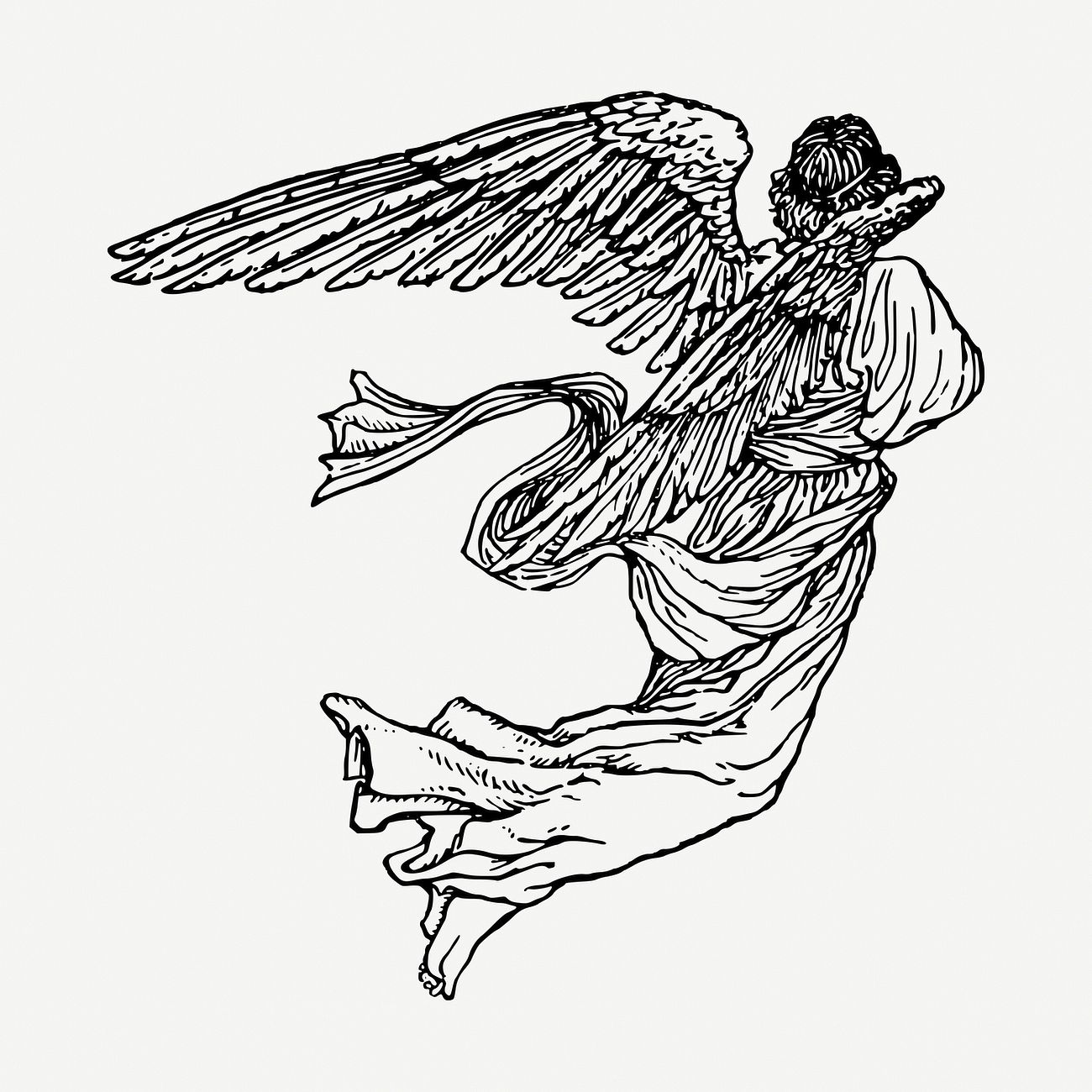 Angel, spirituality collage element, vintage