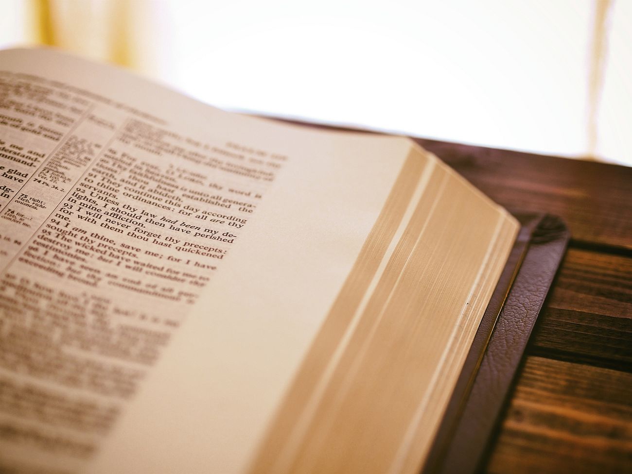 Open bible in a reading