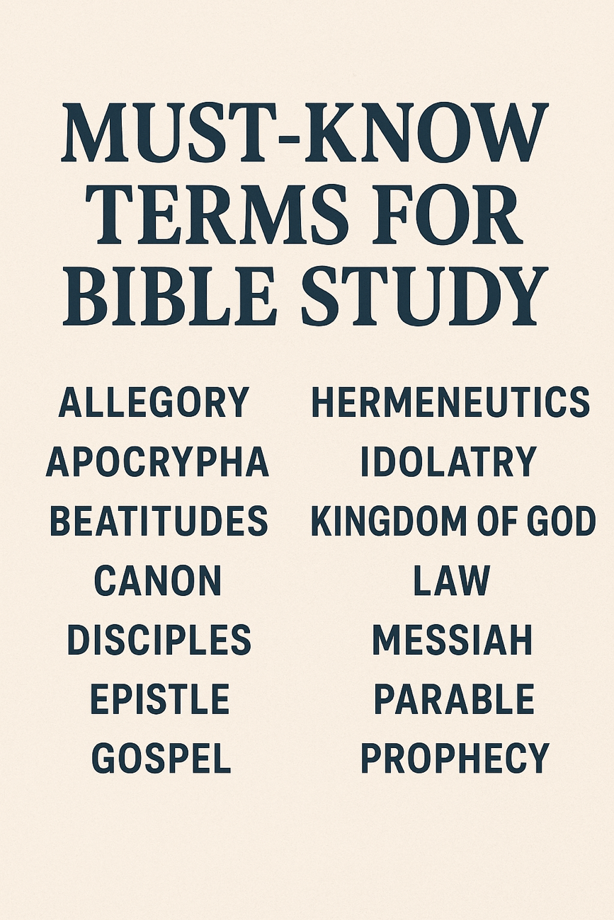 MUST KNOW TERMS FOR BIBLE STUDY